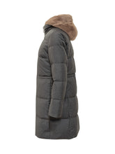 Duno Piumino Grigio con Cappuccio in Pelliccia - Abbigliamento Donna | Lidia Shopping