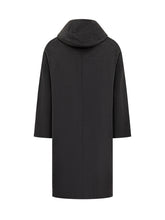 Amaranto Black Wool Hooded Coat - Amaranto | Lidia Shopping