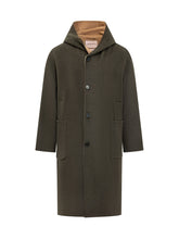 Amaranto Green Wool Hooded Coat - Amaranto | Lidia Shopping