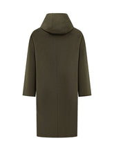 Amaranto Green Wool Hooded Coat - Amaranto | Lidia Shopping
