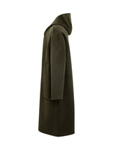 Amaranto Green Wool Hooded Coat - Amaranto | Lidia Shopping