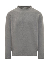 Amaranto Grey Wool Crew Neck Sweater - Amaranto | Lidia Shopping