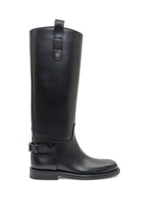 Burberry Stivali Alti in Pelle Nera con Fibbia - Burberry | Lidia Shopping