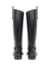 Burberry Stivali Alti in Pelle Nera con Fibbia - Burberry | Lidia Shopping