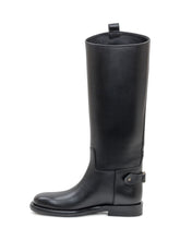 Burberry Stivali Alti in Pelle Nera con Fibbia - Burberry | Lidia Shopping