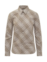 Camicia Burberry con Motivo Check Beige - Abbigliamento Donna | Lidia Shopping