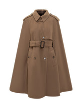Burberry Wool Cape with Belt in Camel - Burberry | Lidia Shopping