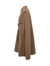 Burberry Wool Cape with Belt in Camel - Burberry | Lidia Shopping