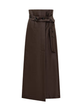 Alberta Ferretti Brown Long Skirt with Embroidered Belt - Alberta Ferretti | Lidia Shopping