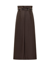 Alberta Ferretti Brown Long Skirt with Embroidered Belt - Alberta Ferretti | Lidia Shopping