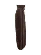 Alberta Ferretti Brown Long Skirt with Embroidered Belt - Alberta Ferretti | Lidia Shopping
