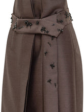Alberta Ferretti Brown Long Skirt with Embroidered Belt - Alberta Ferretti | Lidia Shopping