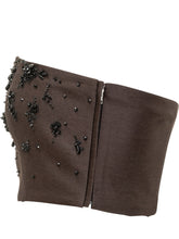 Alberta Ferretti Top Bustier Marrone con Ricami Gioiello - Abbigliamento Donna | Lidia Shopping