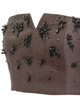 Alberta Ferretti Top Bustier Marrone con Ricami Gioiello - Abbigliamento Donna | Lidia Shopping