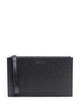 Orciani Black Grained Leather Pouch - Collezione Happy Birthday | Lidia Shopping