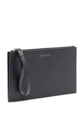Orciani Black Grained Leather Pouch - Collezione Happy Birthday | Lidia Shopping