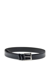 Orciani Classic Black Leather Belt with Shiny Buckle - Collezione Happy Birthday | Lidia Shopping