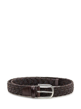 Orciani Brown Woven Fabric Belt with Leather Details - Collezione Happy Birthday | Lidia Shopping