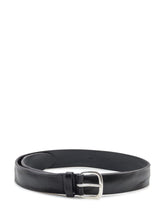 Orciani Black Leather Belt with Metal Buckle - Collezione Happy Birthday | Lidia Shopping