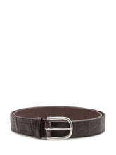 Orciani Cintura in Pelle Marrone Effetto Coccodrillo - Accessori Uomo | Lidia Shopping