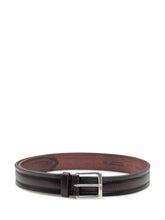 Orciani Cintura in Pelle Marrone con Cuciture a Vista - Accessori Uomo | Lidia Shopping