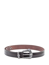 Orciani Black Leather Belt with Engraved Buckle - Collezione Happy Birthday | Lidia Shopping