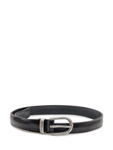 Orciani Cintura in Pelle Nera con Fibbia Decorata - Accessori Uomo | Lidia Shopping