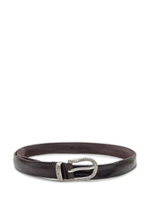 Cintura Orciani in Pelle Marrone con Fibbia Lavorata - Accessori Uomo | Lidia Shopping