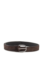 Cintura in Pelle Scamosciata Orciani con Fibbia in Metallo Marrone - Accessori Uomo | Lidia Shopping