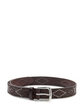 Cintura in Pelle Orciani con Motivo Geometrico e Borchie - Accessori Uomo | Lidia Shopping