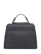 Orciani Black Leather Bag with Flap and Top Handle - Collezione Happy Birthday | Lidia Shopping