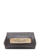 Orciani Pochette in Pelle Marrone con Dettaglio Catena Dorata - Borse A Mano Donna | Lidia Shopping