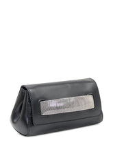 Orciani Black Leather Clutch with Silver Chain Detail - Collezione Happy Birthday | Lidia Shopping