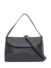Orciani Black Leather Shoulder Bag with Flap - Collezione Happy Birthday | Lidia Shopping
