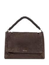 Orciani Borsa a Spalla in Suede Marrone con Manico Intrecciato - Borse A Mano Donna | Lidia Shopping