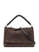 Orciani Borsa a Spalla in Suede Marrone con Manico Intrecciato - Borse A Mano Donna | Lidia Shopping