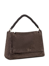 Orciani Borsa a Spalla in Suede Marrone con Manico Intrecciato - Borse A Mano Donna | Lidia Shopping