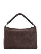 Orciani Borsa a Spalla in Suede Marrone con Manico Intrecciato - Borse A Mano Donna | Lidia Shopping