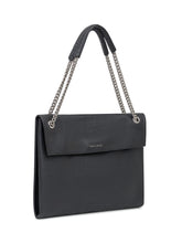 Orciani Borsa a Spalla in Pelle Nera con Catena - Borse A Spalla Donna | Lidia Shopping
