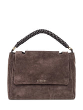 Orciani Brown Suede Bag with Braided Handle - Collezione Happy Birthday | Lidia Shopping