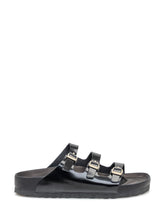 Birkenstock Sandalo Arizona in Vernice Nera a Tre Fibbiette - Birkenstock | Lidia Shopping