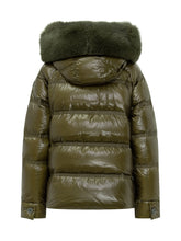 Peuterey Piumino Verde con Cappuccio in Pelliccia - Abbigliamento Donna | Lidia Shopping