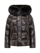 Peuterey Piumino Corto Lucido con Cappuccio in Pelliccia - Abbigliamento Donna | Lidia Shopping
