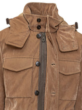 Giaccone Peuterey in Velluto Beige con Cappuccio - Abbigliamento Uomo | Lidia Shopping