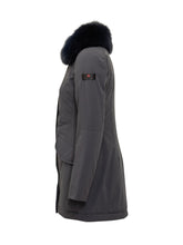 Peuterey Parka Nero con Pelliccia Blu - Abbigliamento Donna | Lidia Shopping