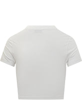 Off-White White Cropped T-Shirt with Arrows Logo - Collezione Happy Birthday | Lidia Shopping