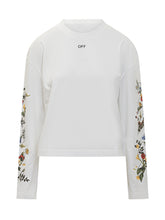 Off-White T-Shirt Maniche Lunghe con Stampa - Abbigliamento Donna | Lidia Shopping