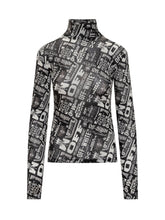Off-White Top a Collo Alto con Stampa All Over - Abbigliamento Donna | Lidia Shopping