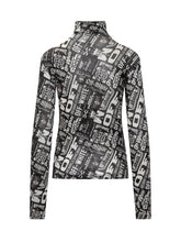 Off-White Top a Collo Alto con Stampa All Over - Abbigliamento Donna | Lidia Shopping