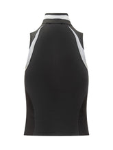 Off-White Top Nero con Zip e Logo a Contrasto - Abbigliamento Donna | Lidia Shopping